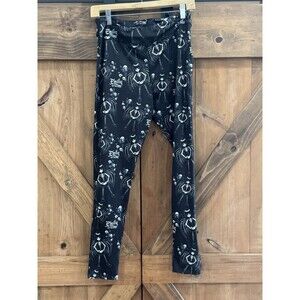Emily The Strange X Dolls Kill Black Leggings With Skulls Women's Sz M